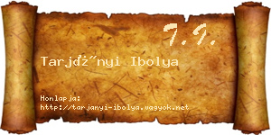 Tarjányi Ibolya névjegykártya