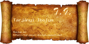 Tarjányi Ibolya névjegykártya